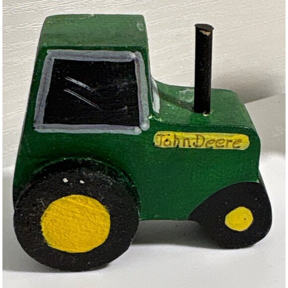 Handcrafted Wooden Farm Animal & Vehicle Figurine Set Tole Set of 7 - Picture 7 of 8